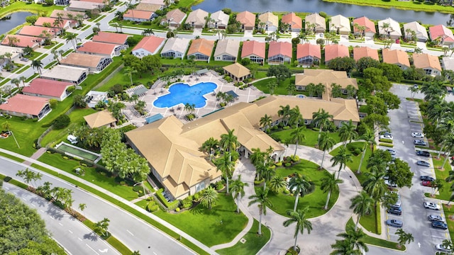 6679 Sherbrook Dr, Boynton Beach, FL 33437 - aerial view of residential area featuring a large body of water and a pool area