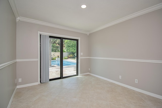 21734 San Simeon Cir, Boca Raton, FL 33433 - unfurnished room featuring crown molding and light tile patterned floors