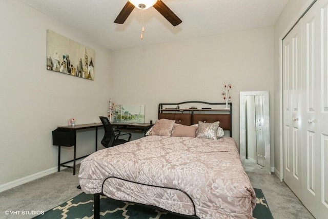 5126 Dandelion St, Apollo Beach, FL 33572 - bedroom with carpet floors, a closet, and a ceiling fan