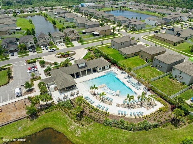 5126 Dandelion St, Apollo Beach, FL 33572 - aerial perspective of suburban area with a large body of water
