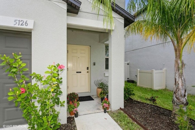 5126 Dandelion St, Apollo Beach, FL 33572 - view of exterior entry with stucco siding