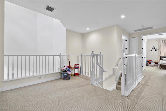 9222 Delemar Ct, Wellington, FL 33414 - corridor with carpet, recessed lighting, and an upstairs landing