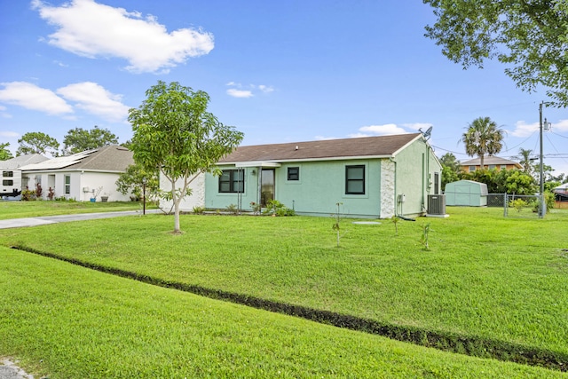 849 SE Celtic Ave, Port Saint Lucie, FL 34983 - ranch-style house with stucco siding and a shed