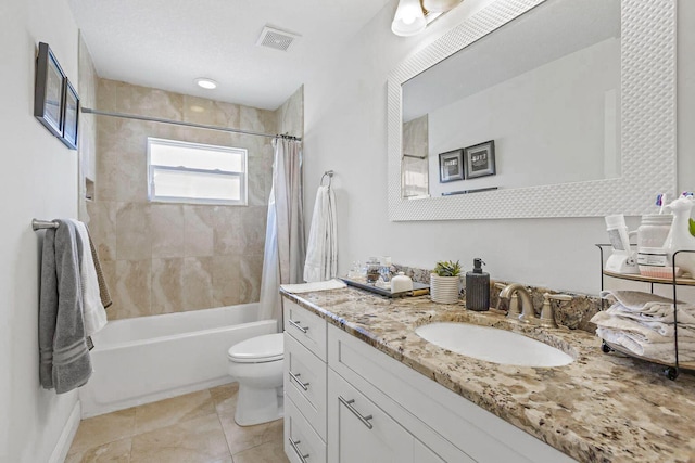 5533 NW Cordrey St, Port Saint Lucie, FL 34986 - full bath featuring vanity, shower / bath combination with curtain, and tile patterned floors