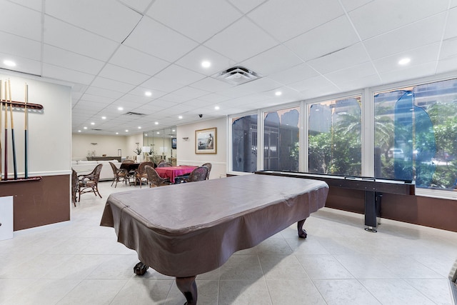 4100 Galt Ocean Dr Unit 302, Fort Lauderdale, FL 33308 - recreation room with billiards table, light tile patterned floors, and recessed lighting