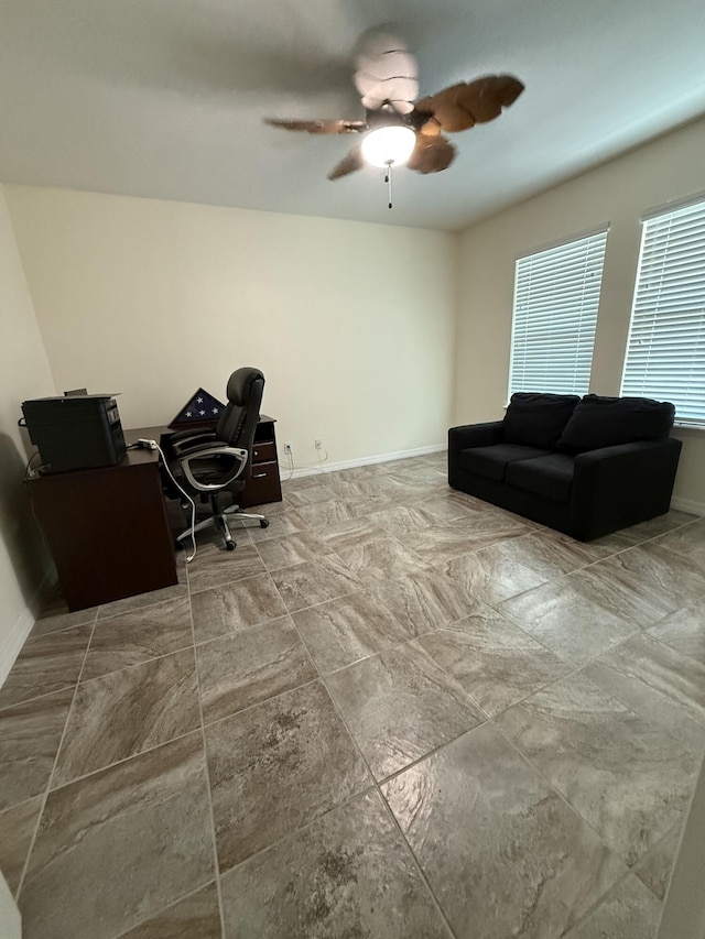 2313 SW Neal Rd, Port Saint Lucie, FL 34953 - office space featuring ceiling fan and stone finish flooring