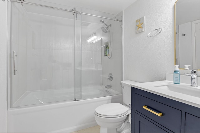 9927 Boca Gardens Trl Unit A, Boca Raton, FL 33496 - full bath with a textured wall, vanity, and enclosed tub / shower combo