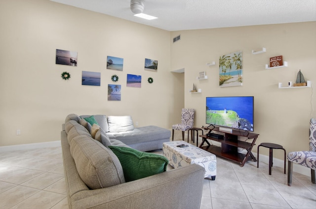 9927 Boca Gardens Trl Unit A, Boca Raton, FL 33496 - living area featuring light tile patterned floors and vaulted ceiling