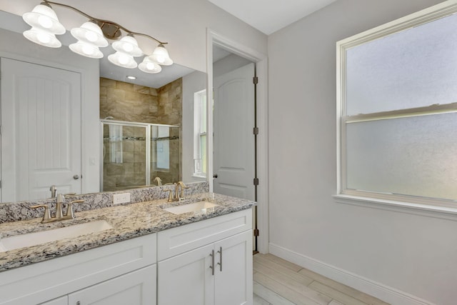 774 SE Ablett Ln, Port Saint Lucie, FL 34984 - full bath featuring a shower stall and double vanity