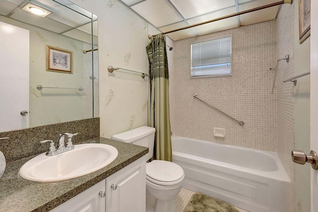 74 Normandy Unit B, Delray Beach, FL 33484 - bathroom with shower / tub combo with curtain, vanity, and tile patterned flooring