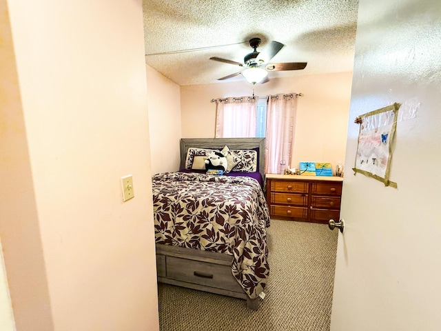 3658 Alder Dr Unit D1, West Palm Beach, FL 33417 - bedroom with carpet floors, a textured ceiling, and a ceiling fan