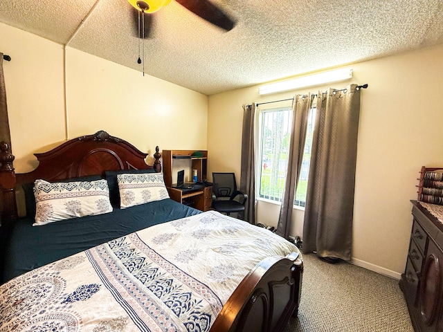 3658 Alder Dr Unit D1, West Palm Beach, FL 33417 - carpeted bedroom with a textured ceiling and a ceiling fan