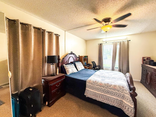 3658 Alder Dr Unit D1, West Palm Beach, FL 33417 - bedroom featuring light carpet, a textured ceiling, and a ceiling fan