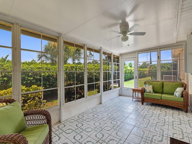 374 NW Sherry Ln, Port Saint Lucie, FL 34986 - sunroom / solarium with an outdoor living space and a ceiling fan