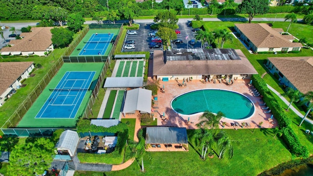 14085 Nesting Way Unit C, Delray Beach, FL 33484 - aerial view of residential area featuring a pool area