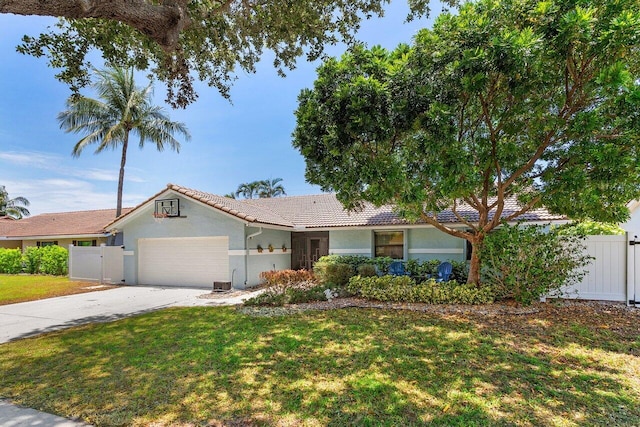 7800 Texas Trl, Boca Raton, FL 33487 - single story home featuring a garage, a tiled roof, stucco siding, and driveway