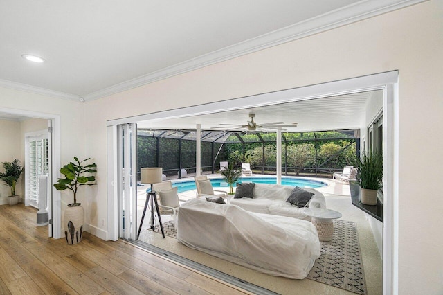 881 Elderberry Way, Boca Raton, FL 33486 - swimming pool featuring a ceiling fan