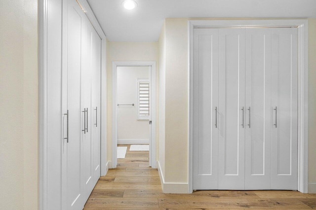 881 Elderberry Way, Boca Raton, FL 33486 - hall featuring light wood finished floors and recessed lighting