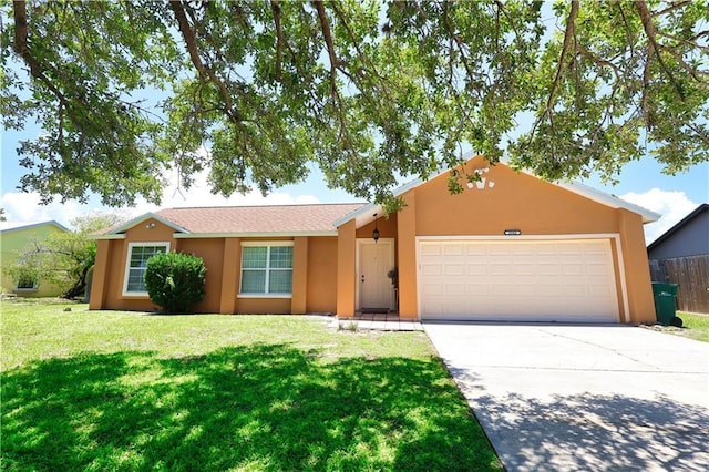 2582 Longwood Blvd, Melbourne, FL 32934 - ranch-style home with driveway, a garage, and stucco siding