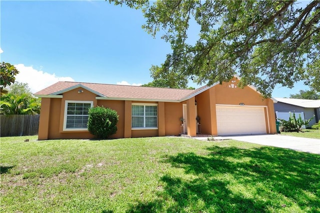 2582 Longwood Blvd, Melbourne, FL 32934 - ranch-style home with an attached garage, stucco siding, and concrete driveway