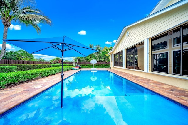 1819 SW Crane Crk, Palm City, FL 34990 - view of pool with a fenced backyard and a patio