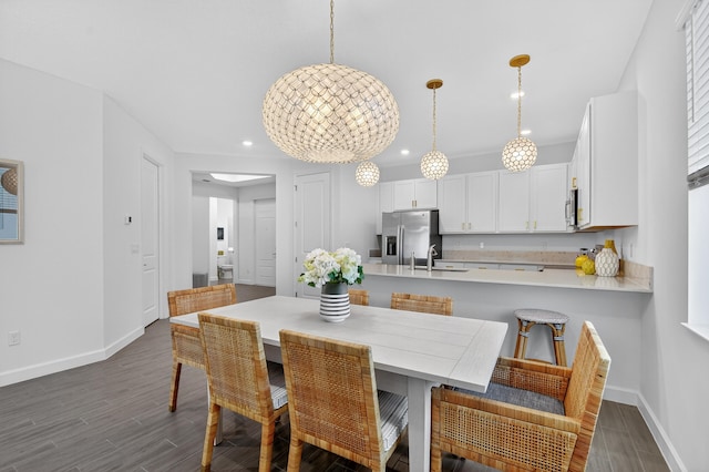 14929 Three Ponds Trl, Delray Beach, FL 33446 - dining room featuring dark wood finished floors and recessed lighting