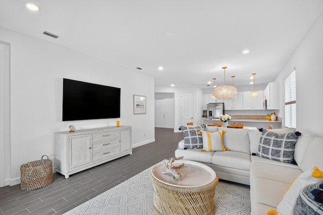 14929 Three Ponds Trl, Delray Beach, FL 33446 - living area featuring recessed lighting and dark wood-type flooring
