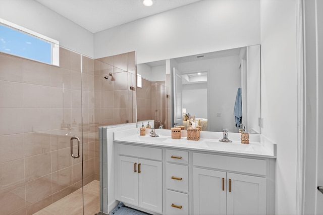 14929 Three Ponds Trl, Delray Beach, FL 33446 - full bathroom featuring a shower stall and double vanity