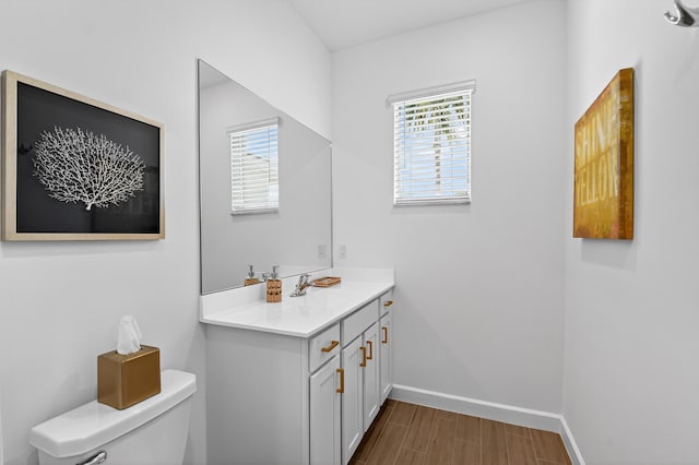 14929 Three Ponds Trl, Delray Beach, FL 33446 - half bathroom with vanity and wood finish floors
