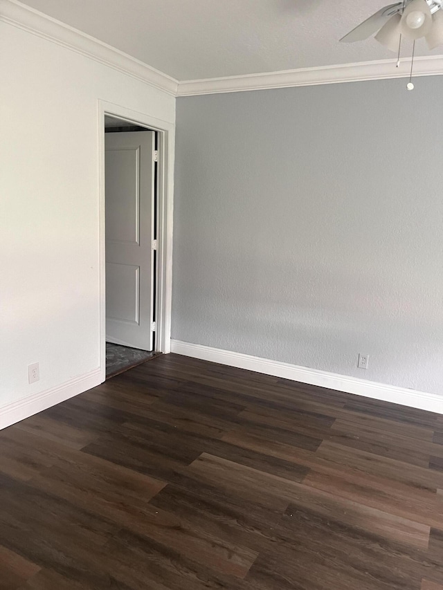9467 Boca Cove Cir Unit 804, Boca Raton, FL 33428 - spare room with ornamental molding, wood finished floors, and ceiling fan