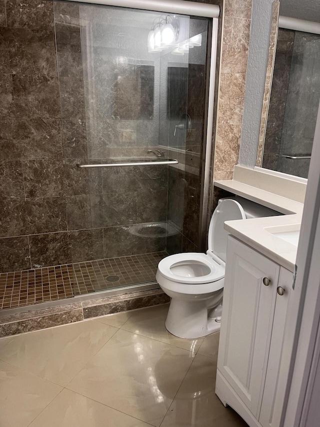 9467 Boca Cove Cir Unit 804, Boca Raton, FL 33428 - full bath with vanity, a shower stall, and tile patterned floors