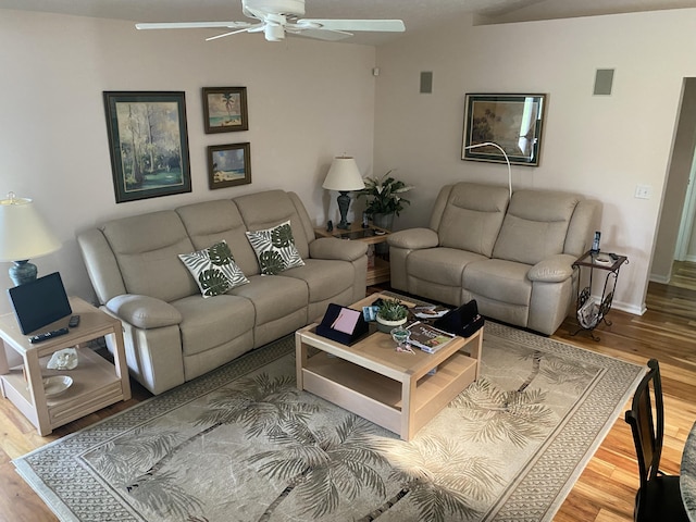 3053 SE Darien Rd, Port Saint Lucie, FL 34952 - living area with ceiling fan and wood finished floors