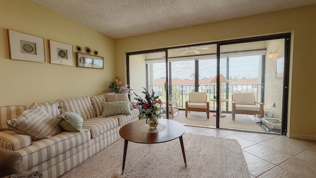 4090 Tivoli Ct Unit 303, Lake Worth, FL 33467 - living area featuring light tile patterned floors and a textured ceiling