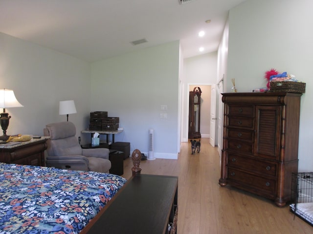 6314 Water Lilly Ln, Boynton Beach, FL 33437 - bedroom featuring wood finished floors and vaulted ceiling
