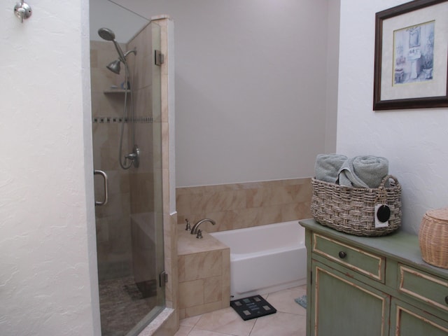 6314 Water Lilly Ln, Boynton Beach, FL 33437 - full bathroom with a garden tub, a shower stall, and tile patterned floors