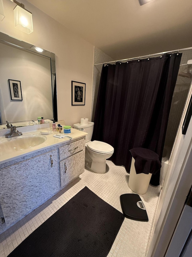 4022 Wolverton B, Boca Raton, FL 33434 - bathroom with tile patterned floors, vanity, and curtained shower
