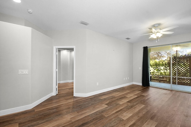 3611 NW Willow Creek Dr, Jensen Beach, FL 34957 - unfurnished room with wood finished floors, ceiling fan, recessed lighting, and a smoke detector