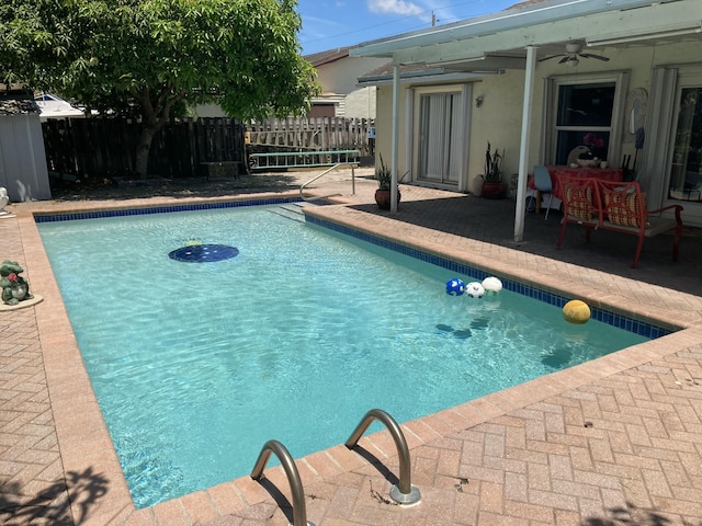 9165 SW 18th St, Boca Raton, FL 33428 - view of pool with a patio and a ceiling fan