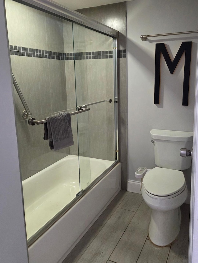 21404 Cypress Hammock Dr Unit 45E, Boca Raton, FL 33428 - bathroom with combined bath / shower with glass door and wood finished floors