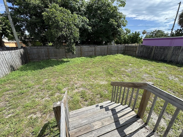 639 38th St, West Palm Beach, FL 33407 - fenced backyard featuring a wooden deck