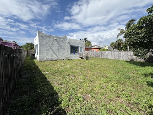 639 38th St, West Palm Beach, FL 33407 - rear view of property with a fenced backyard and stucco siding