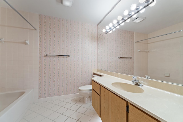 348 River Edge Rd, Jupiter, FL 33477 - full bathroom featuring tile patterned floors, vanity, and tub / shower combination