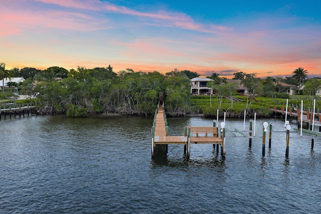 348 River Edge Rd, Jupiter, FL 33477 - dock area with boat lift and a water view