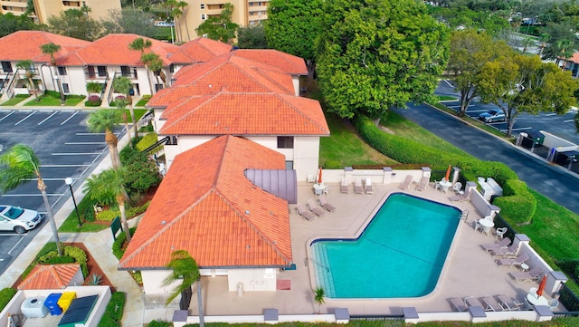 400 Club Cir Unit 201, Boca Raton, FL 33487 - aerial view of property and surrounding area with a pool