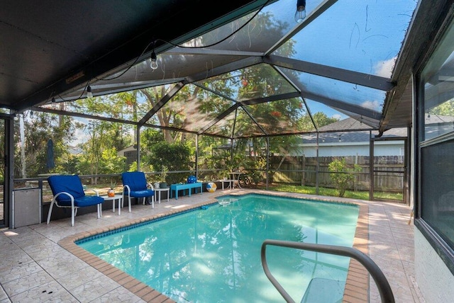 2997 SW Collings Dr, Port Saint Lucie, FL 34953 - view of swimming pool with a patio area and a lanai