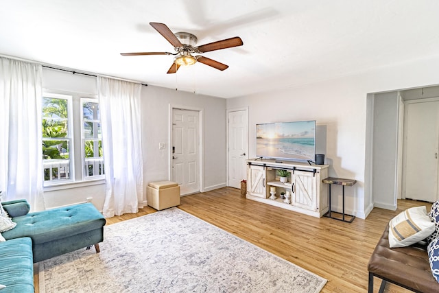 814 Green St, West Palm Beach, FL 33405 - living room with light wood-type flooring and ceiling fan