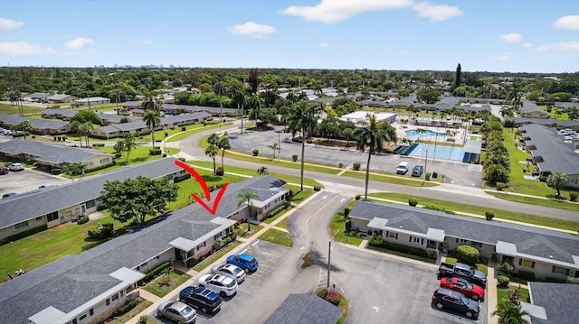 2611 W Barkley Dr W Unit C, West Palm Beach, FL 33415 - aerial perspective of suburban area with a pool