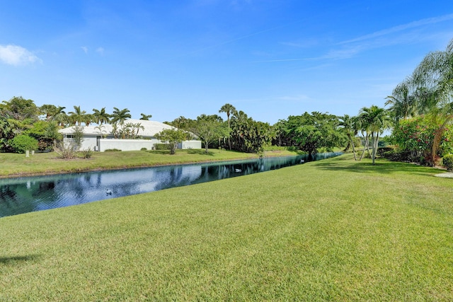 6809 Portside Dr, Boca Raton, FL 33496 - view of green lawn featuring a water view