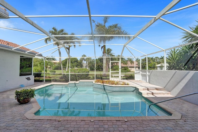 6809 Portside Dr, Boca Raton, FL 33496 - outdoor pool with a lanai and a patio