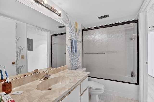 7290 Ashford Pl Unit 201, Delray Beach, FL 33446 - full bathroom featuring vanity, enclosed tub / shower combo, and electric panel